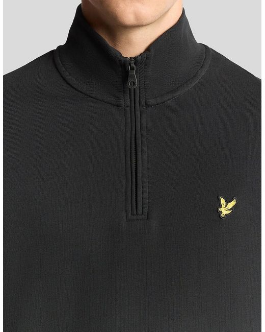 Lyle & Scott Gray Lyle & Scott Loopback Quarter-Zip Sweatshirt for men