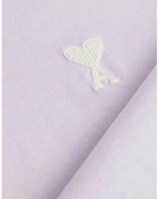 AMI Purple Lilac 'Ami De Coeur' Cotton T-Shirt for men