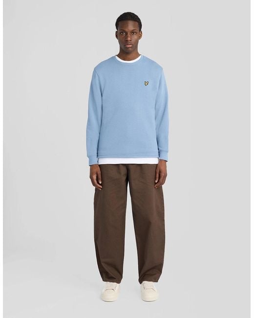 Lyle & Scott Blue Cotton Crew Neck Sweatshirt for men