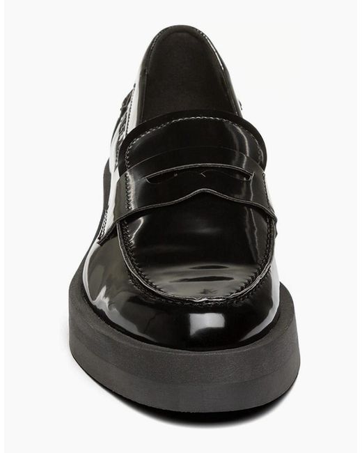 Steve Madden Black Penny Loafers With Low Block Heel