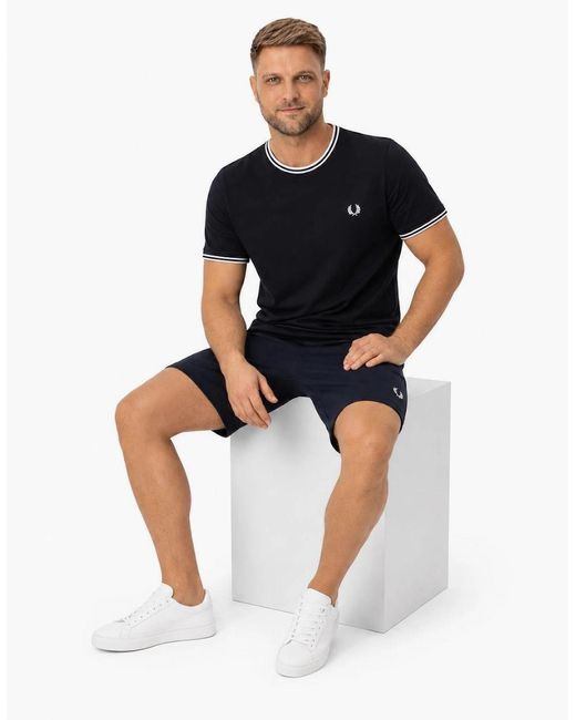 Fred Perry Blue Classic Sweat Shorts for men