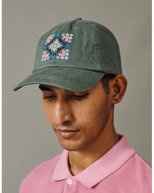 aubi Green Hendwell Washed Twill Cap for men