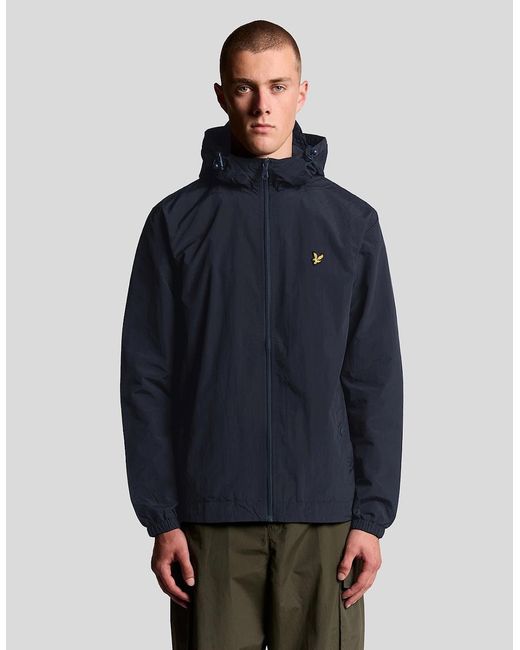 Lyle & Scott Blue Water Resistant Hooded Jacket for men