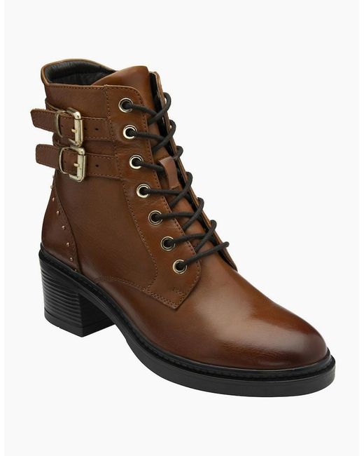 Lotus Brown Parton Ankle Boots
