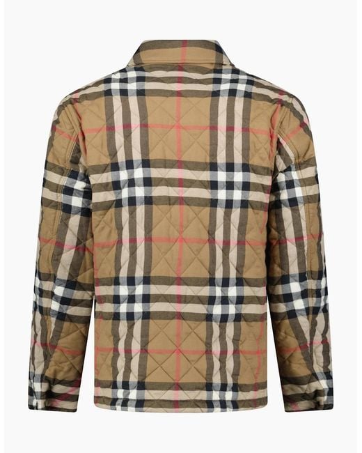 Burberry Brown 'Forres' Diamond Quilted Jacket Taupe for men