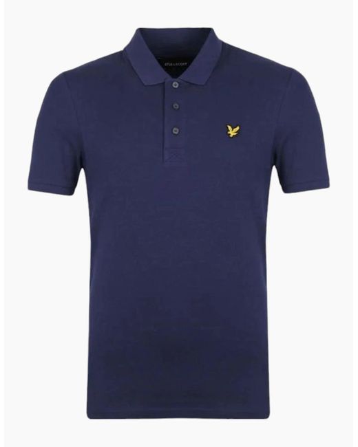 Lyle & Scott Blue Lyle & Scott Polo Shirt Short Sleeve Summer Golf Tee for men