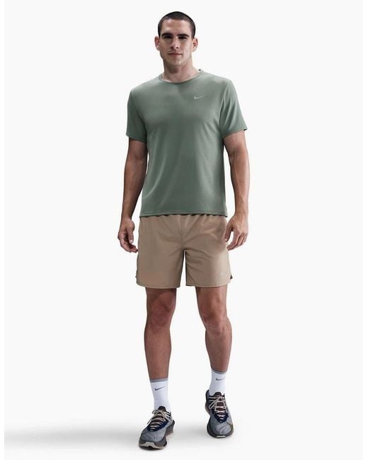Nike Green Miler Running Top for men