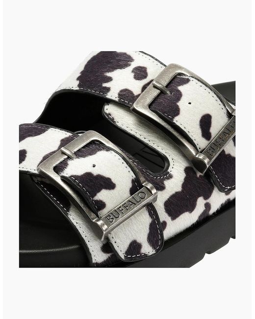 Buffalo Black Raya Ari Cow Sandals