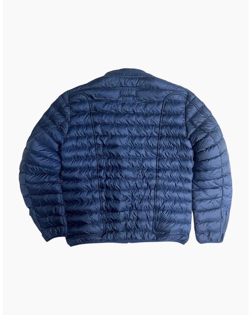 DIESEL Blue Plain Padded Jacket for men