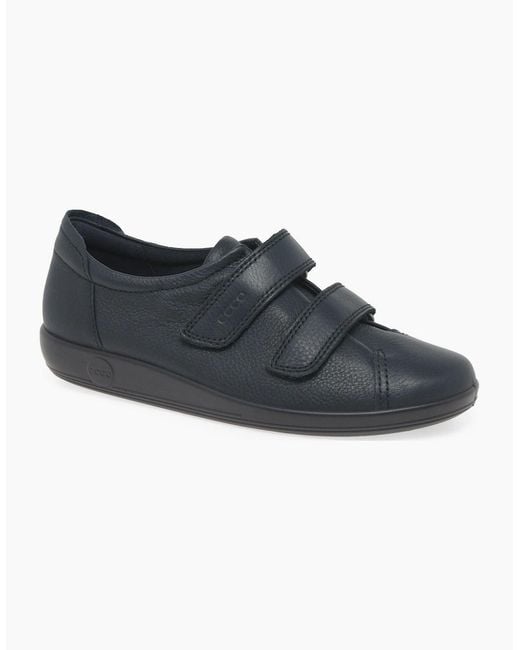 Ecco Black Soft 2 Strap Casual Trainers