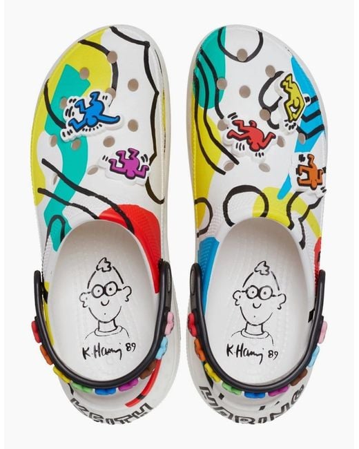 CROCSTM Blue Hrin Platform Low Heel Clogs
