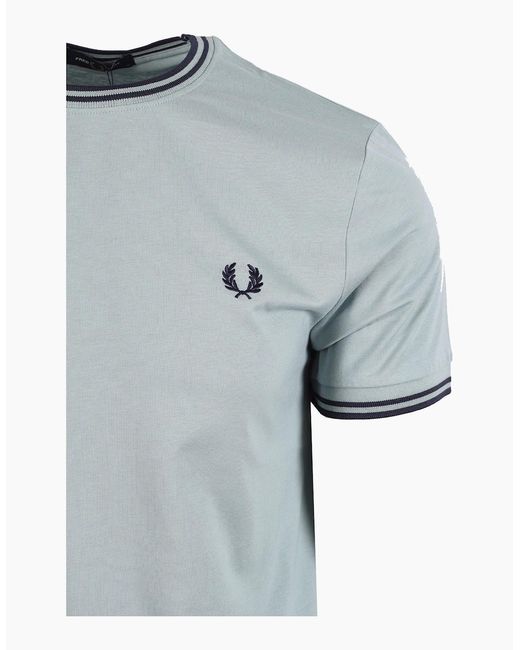 Fred Perry Blue Twin Tipped T-Shirt Dark Airforce for men