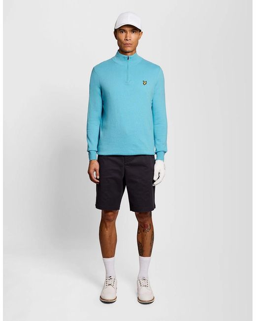 Lyle & Scott Blue Performance 1/4 Zip Jumper for men