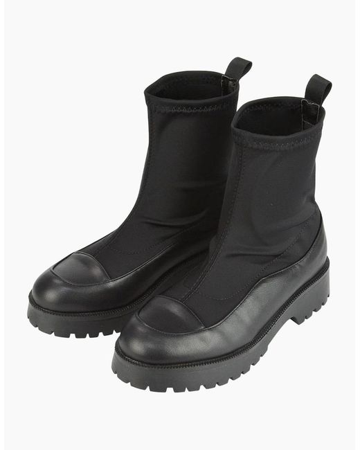 XY London Black Ladies Kerry Ankle Flat Biker Boots