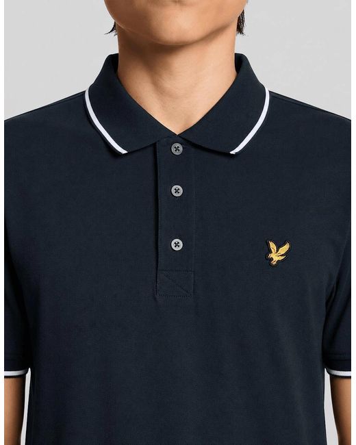 Lyle & Scott Blue Lyle & Scott Tipped Polo Shirt Sp1524Vog for men