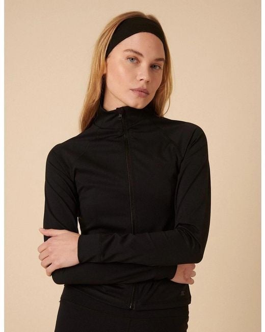 Nobody's Child Black Zip Active Top