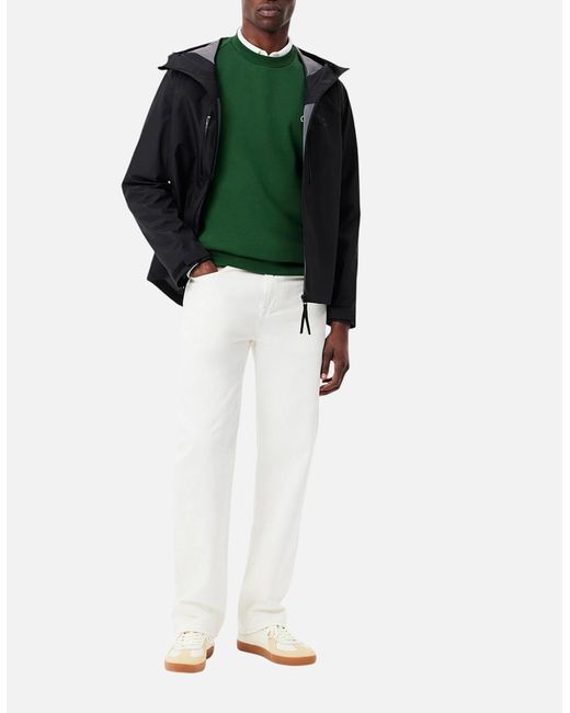 Lacoste Green Sweatshirt Crew Neck Fleece Brushed Cotton Winter Jumper for men