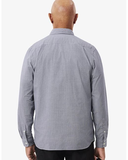Lacoste Gray Regular Fit Gingham Poplin Shirt for men