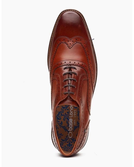 Base London Brown London Clarence Brogue Leather Burnt Tan Brogues Shoes for men