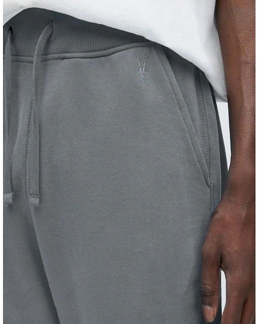 AllSaints Gray All Saints Raven Slim Fit Sweatpants Fleece Bottoms Casual Cuffed Cotton for men
