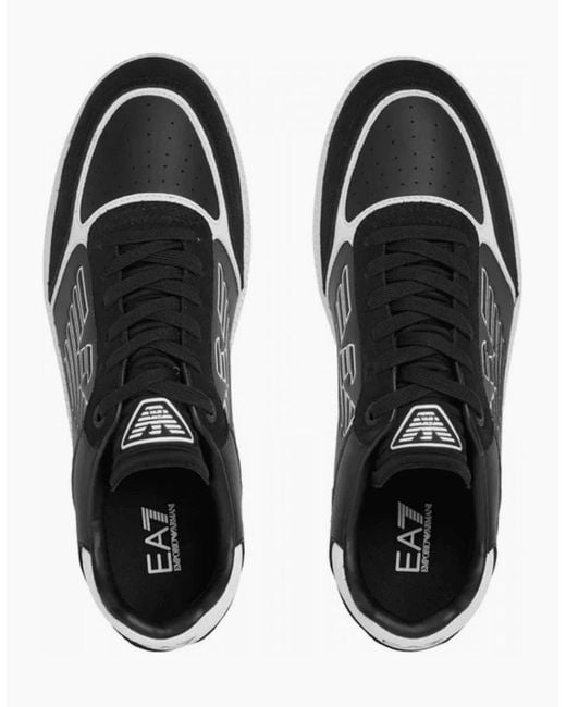 EA7 Black Eagle Logo Suede/ Lace Up Trainer for men