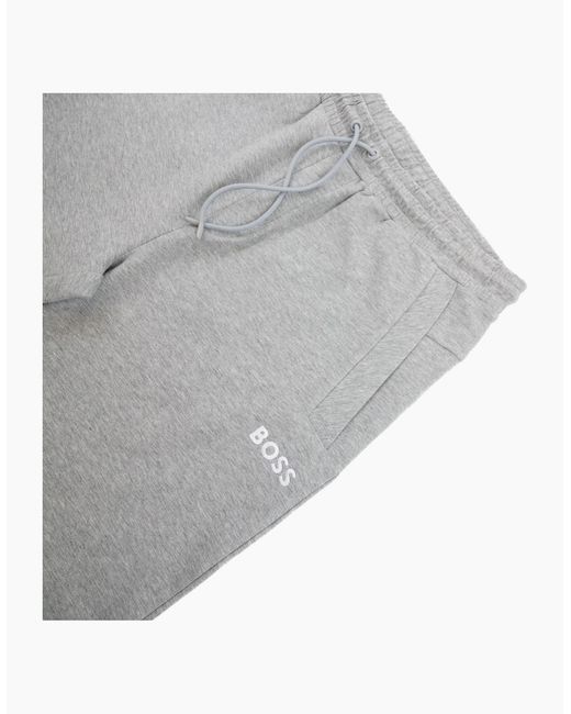 Boss Gray Headlo 1 Embroidered Logo Shorts 059 for men