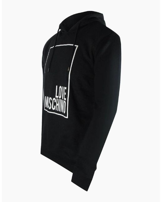 Love Moschino Blue Box Logo Hoodie for men