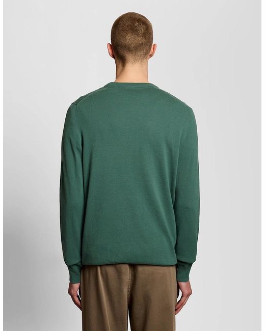 Lyle & Scott Green Cotton Crew Neck Jumper for men