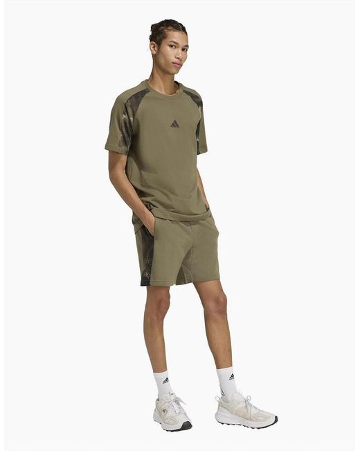 Adidas Green Camo Print T-Shirt for men