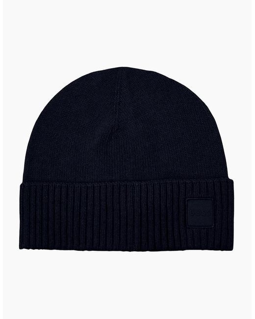 Boss Blue Akaio_R Beanie Hat for men