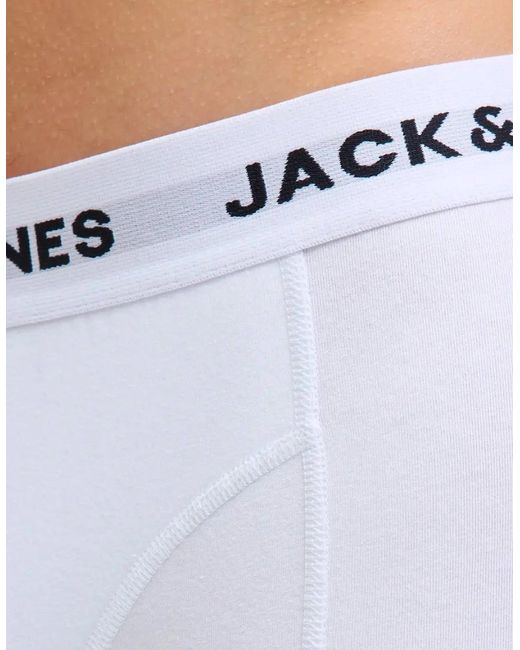 Jack & Jones White Underwear Solid Trunks 7 Pack for men