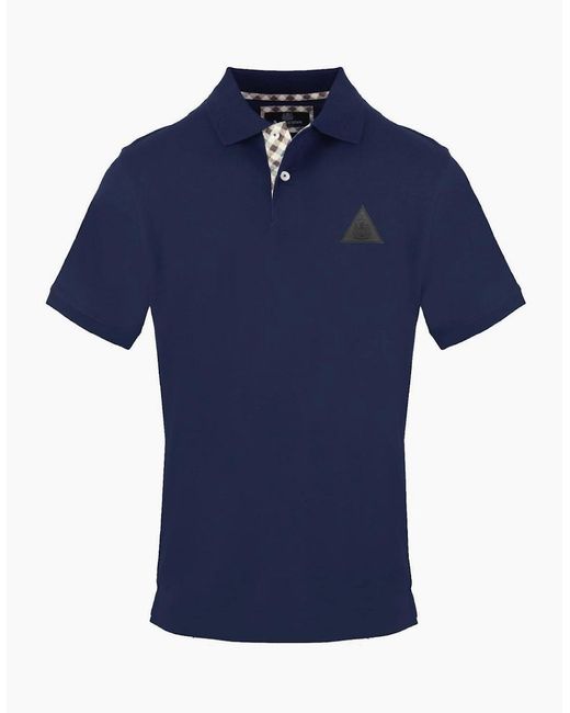 Aquascutum Blue Collared Neck Short Sleeve Polo Shirt for men