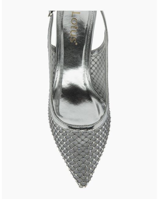 Lotus White Phoenix Slingback Court Shoes