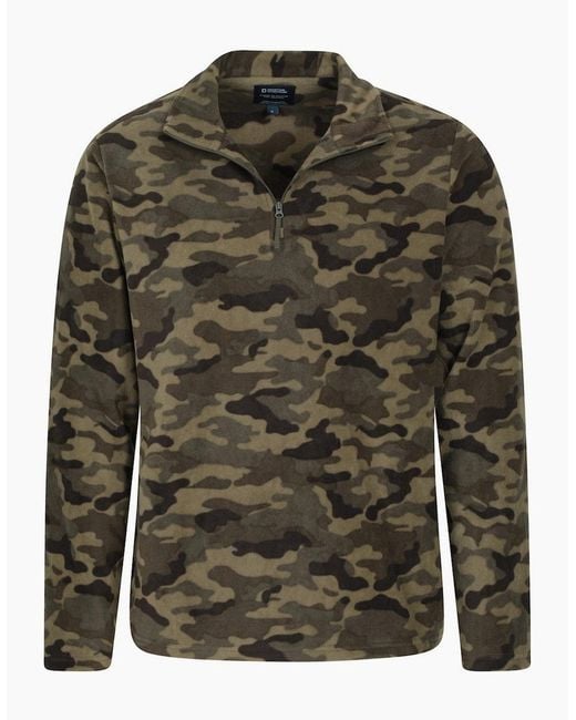 Mountain Warehouse Green Camber Ii Half Zip Fleece Top for men