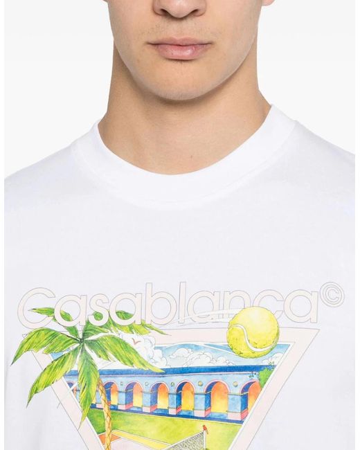 Casablanca White Tennis Club Icon Printed T-Shirt for men