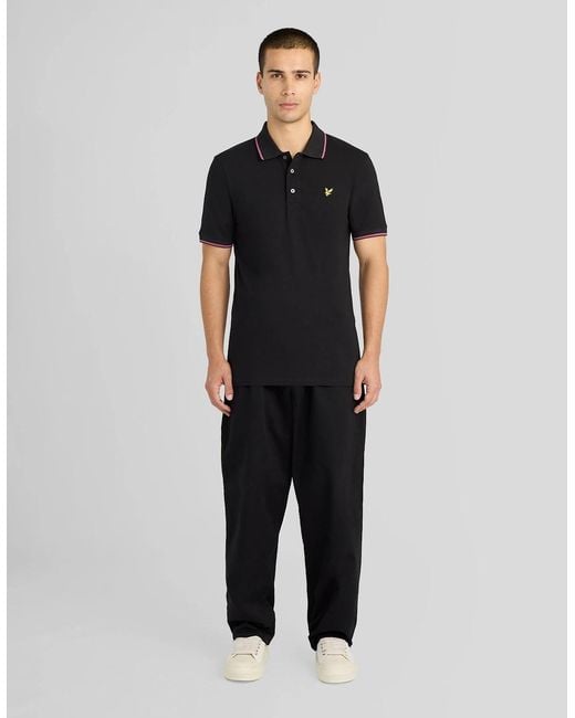 Lyle & Scott Black Tipped Polo Shirt for men