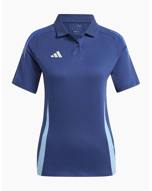 Adidas Blue Tiro24 Collared Neck Short Sleeve Polo Shirt