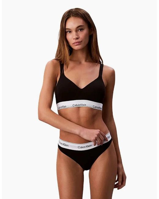 Calvin Klein Black Icon Cotton Modal Lift Bralette