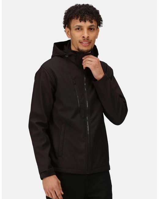 Regatta Blue Professional Venturer Softshell 3 Layer Hooded Jacket for men
