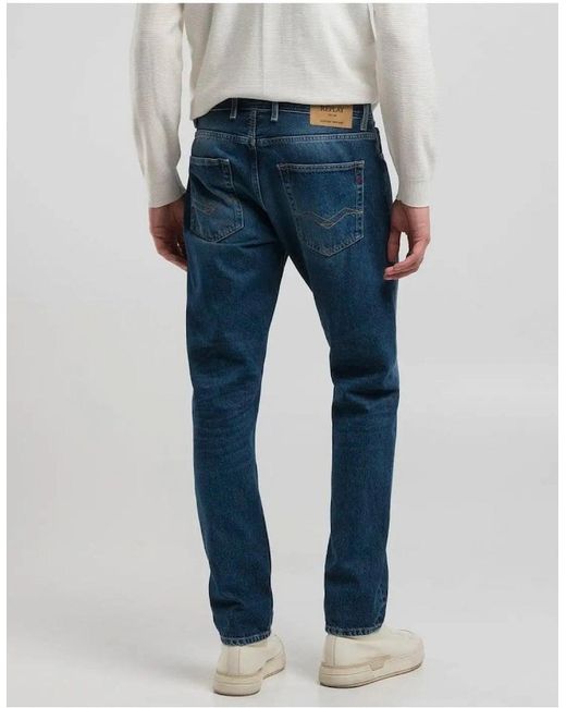 Replay Blue Grover Dark Wash Straight Fit Jean 007 for men