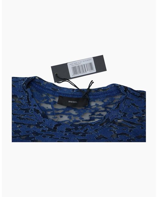 DIESEL Blue T Zitu C Dress Round Neck Short Sleeve Party Tops Summer Outwear