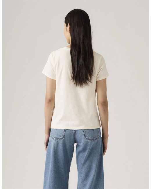 Levi's Natural Levi's The Perfect Wordmark Graphic Crew Neck Short Sleeve T-Shirt