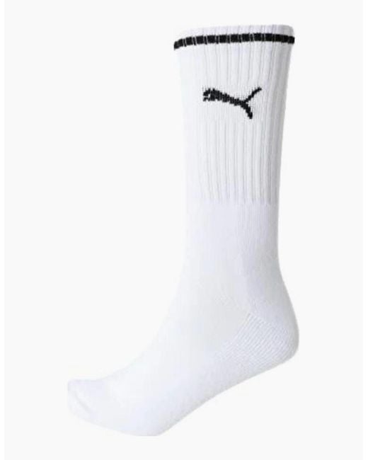PUMA White 3-Pack Stripe Sports Socks, W for men