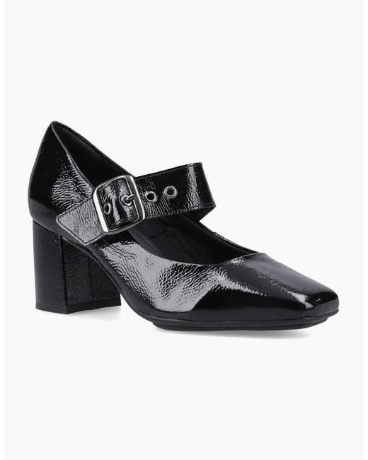 Hush Puppies Black Celcilia Buckle Court Shoes