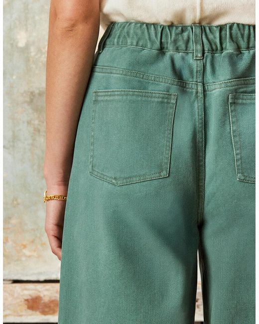 Ro&zo Green Sage Drawstring-Waist Barrel-Leg Jeans