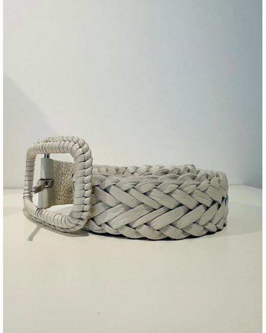 Abro⁺ White Leather Braided Belt