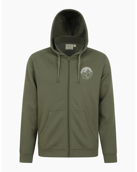 Mountain Warehouse Green Circle Mountain Drawcord Full Zip Hoodie for men