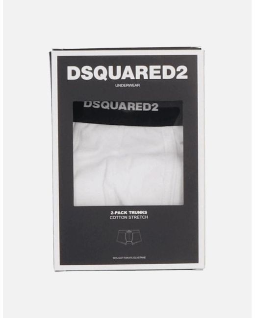 DSquared² White Cotton 2Pack/ Boxers for men