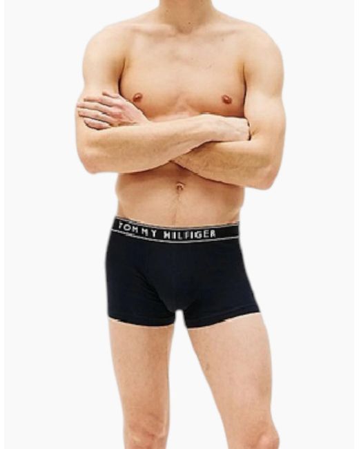 Tommy Hilfiger Blue Hipster Trunks Everyday Essential Cotton Boxers Stretch Fit for men