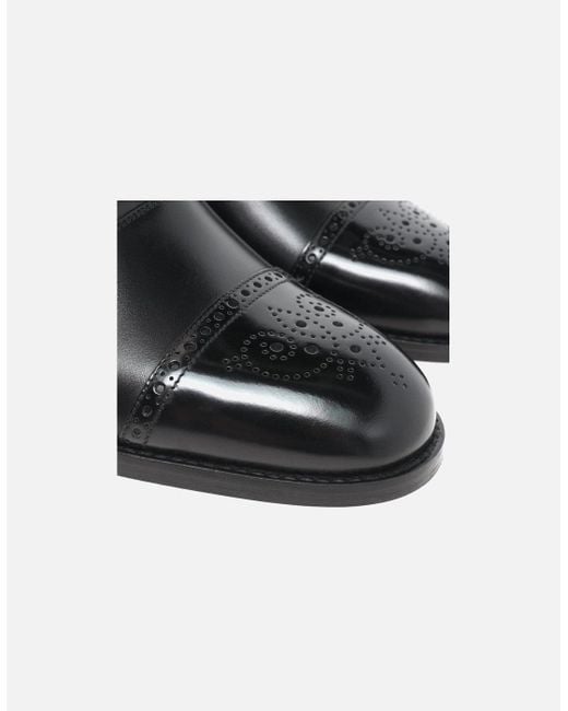 Loake Black Woodstock Lace Up Half Brogues for men